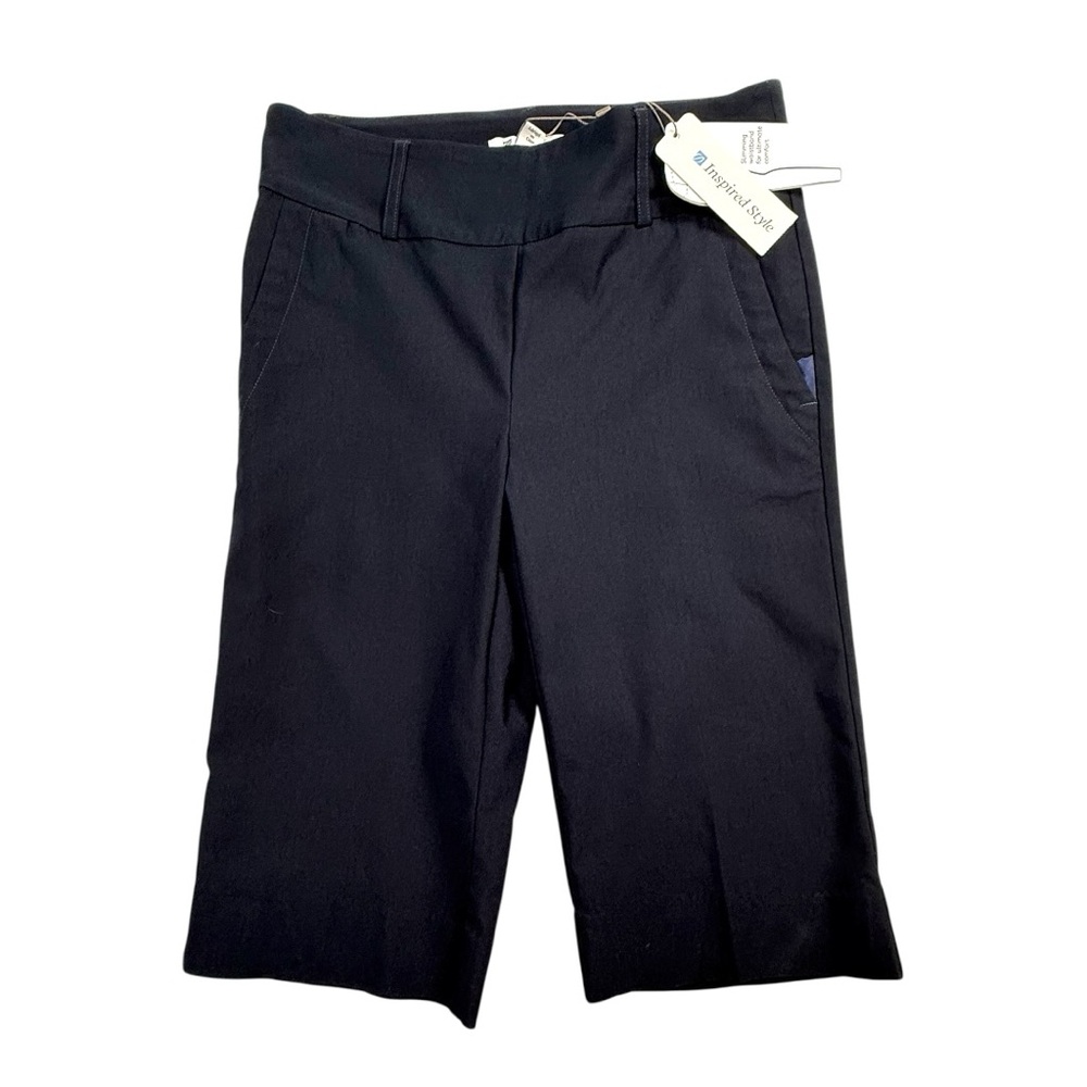 NWT Inspired Style Navy‎ Stretch Cropped Pants 13” - Size 4 UK 8